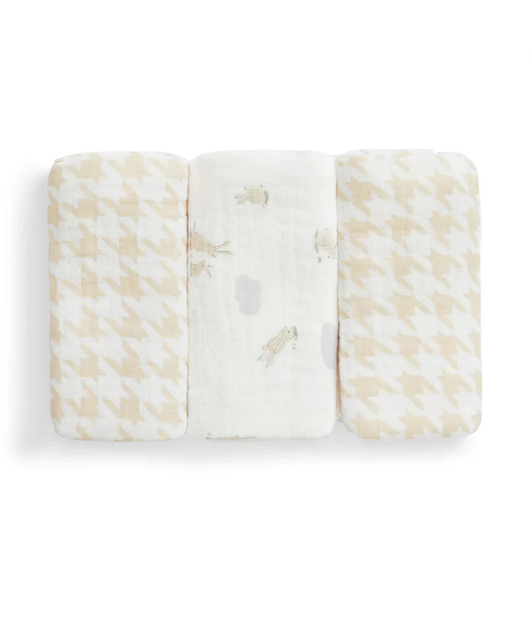 Baby Bath Bundle | Hooded Towel, Wash Cloth | Houndstooth - Image 3