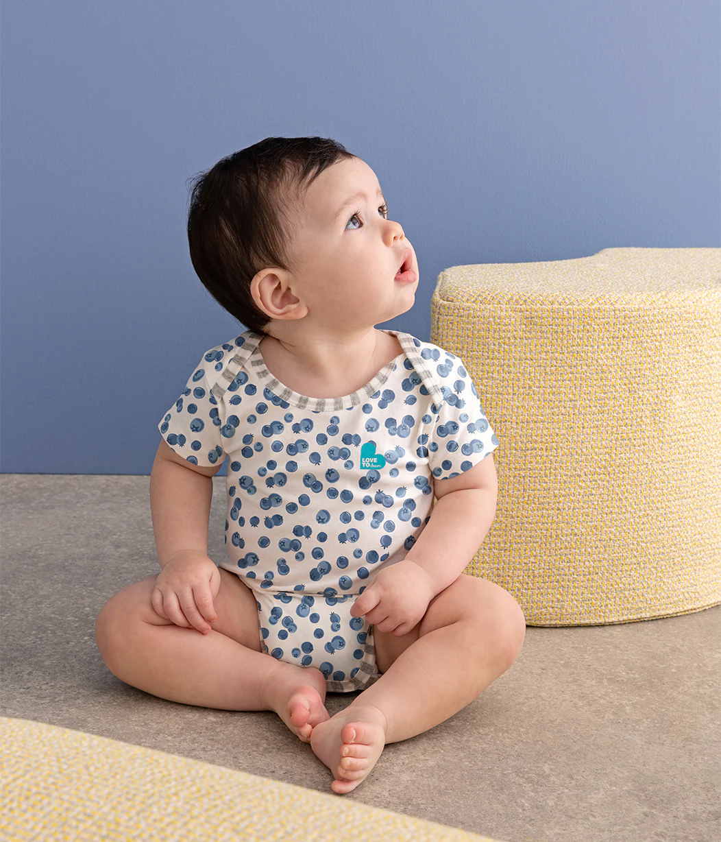 Bodysuit Short Sleeve Cotton Blue Blueberries - Image 4