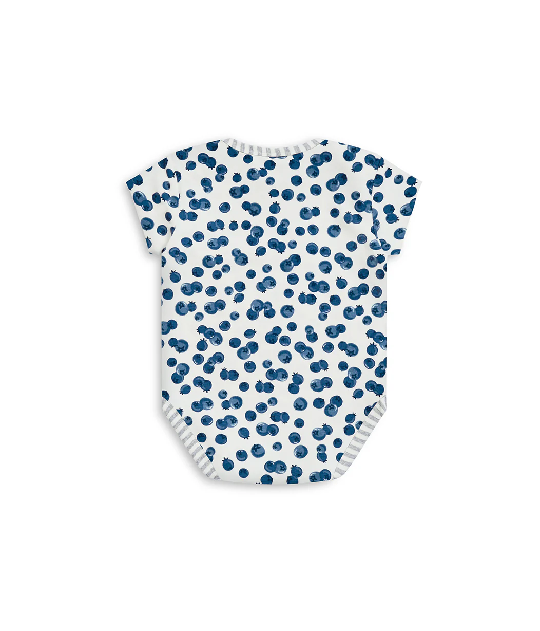 Bodysuit Short Sleeve Cotton Blue Blueberries - Image 5