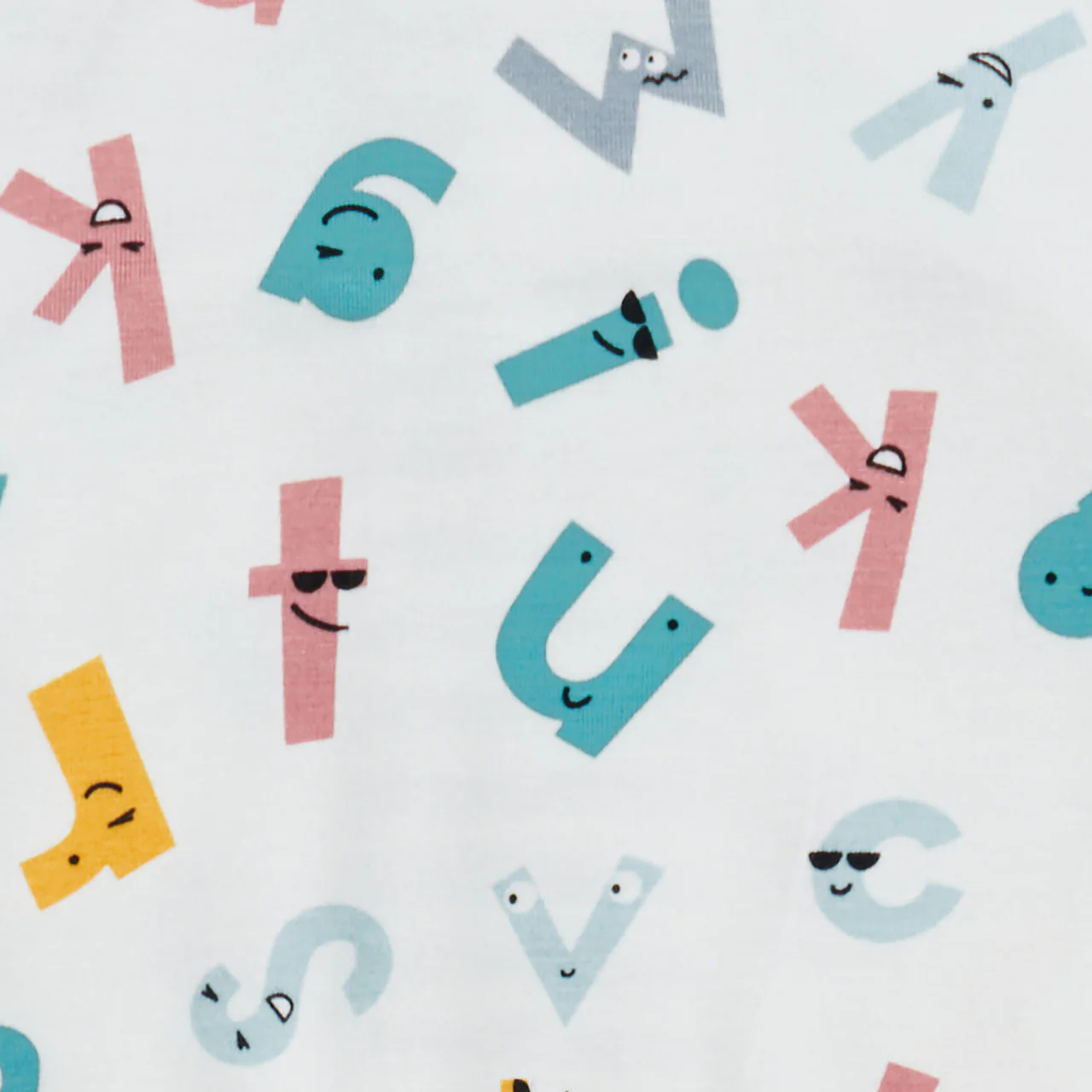 Footless Romper Ecovero White Alphabet Soup - Image 3