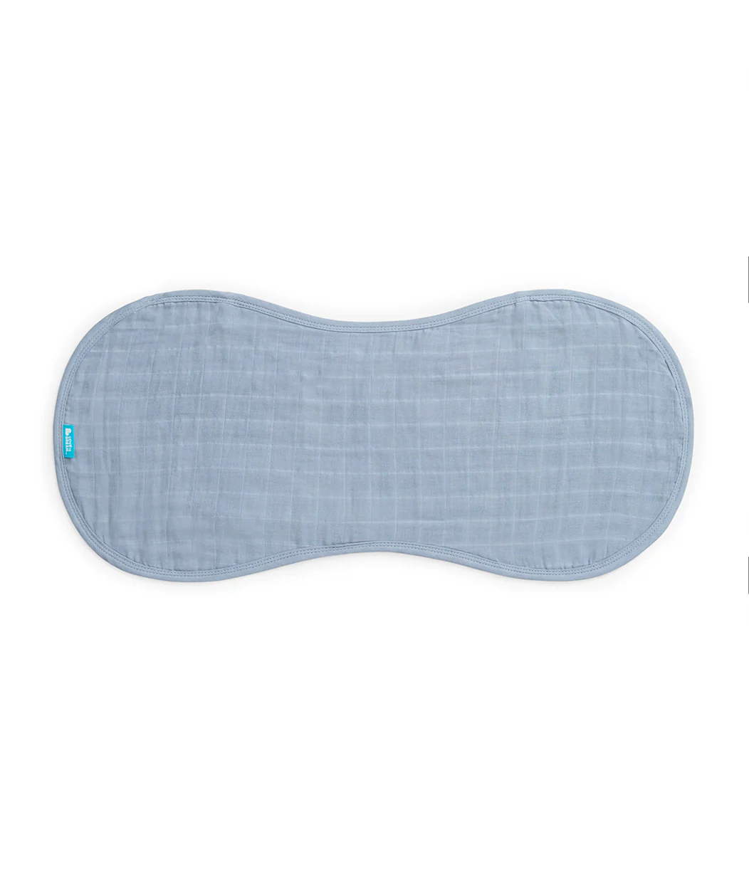 Burp Cloth 2 Pack Muslin Mist Blue Rocket - Image 3