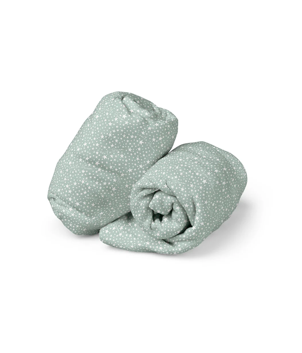 Fitted Cot/Crib Sheet Twin Pack Cotton Green - Image 3