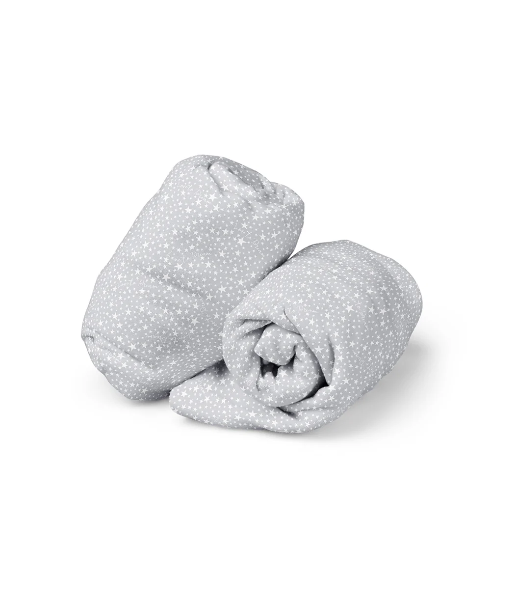 Fitted Cot/Crib Sheet Twin Pack Cotton Grey - Image 3