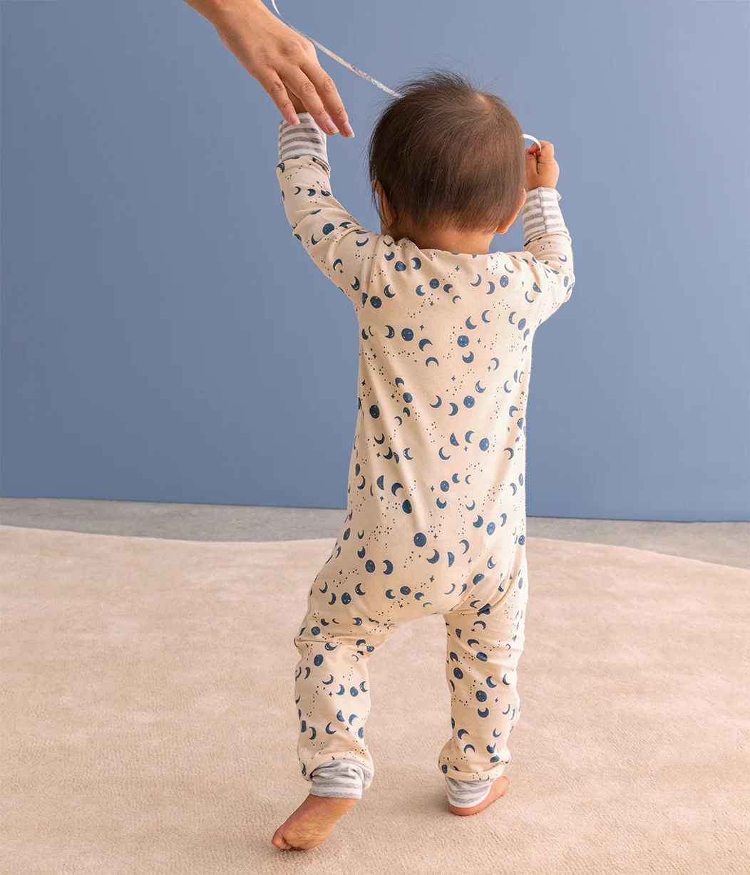 Footless Romper Cotton Ecru Moonscape - Image 7