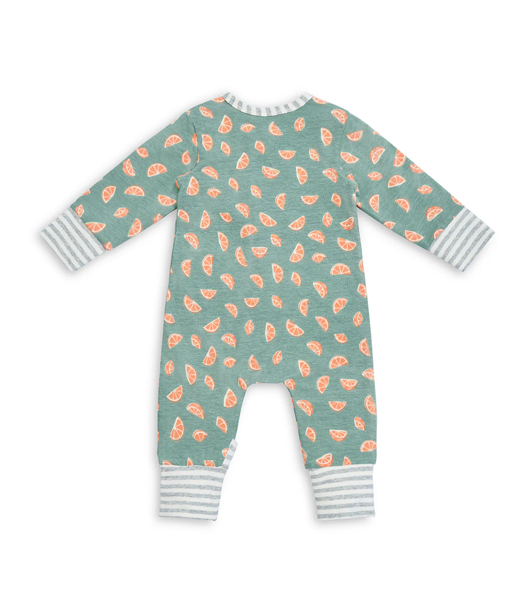 Footless Romper Cotton Green Sliced - Image 6