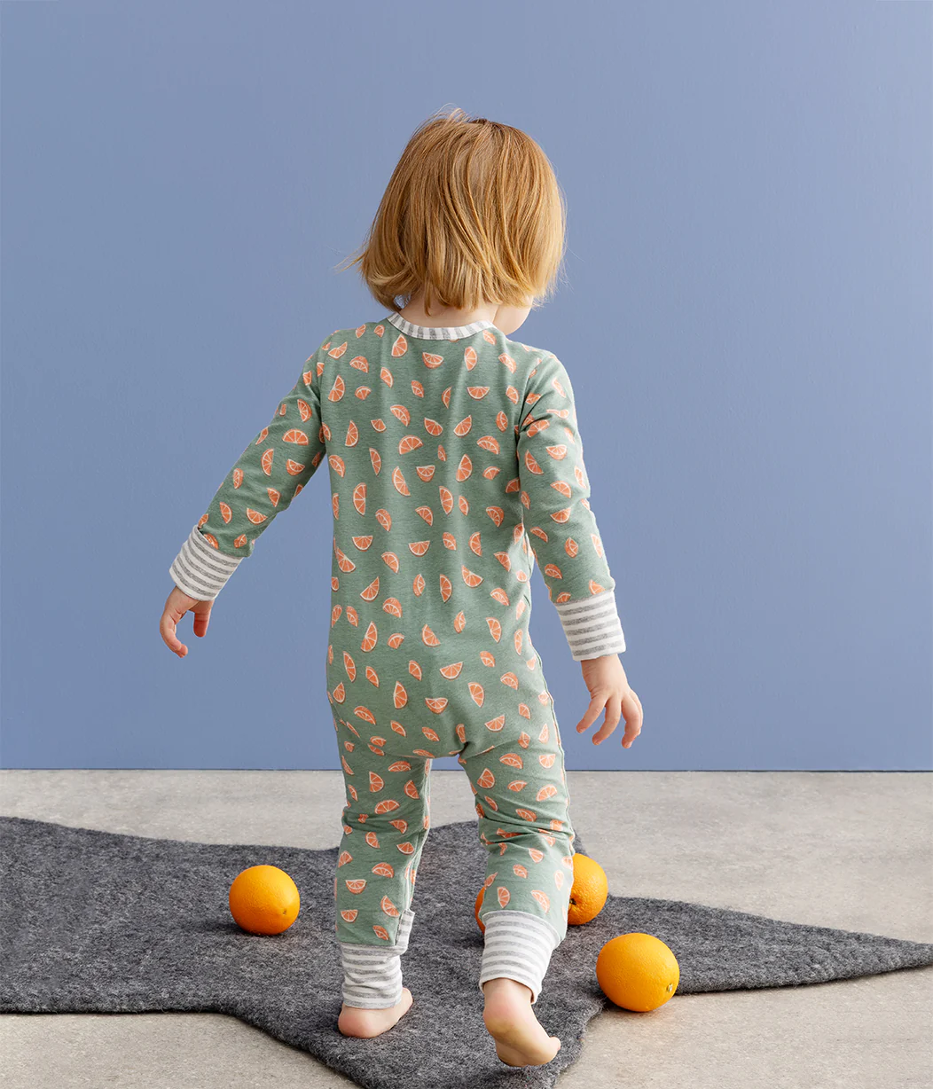 Footless Romper Cotton Green Sliced - Image 8