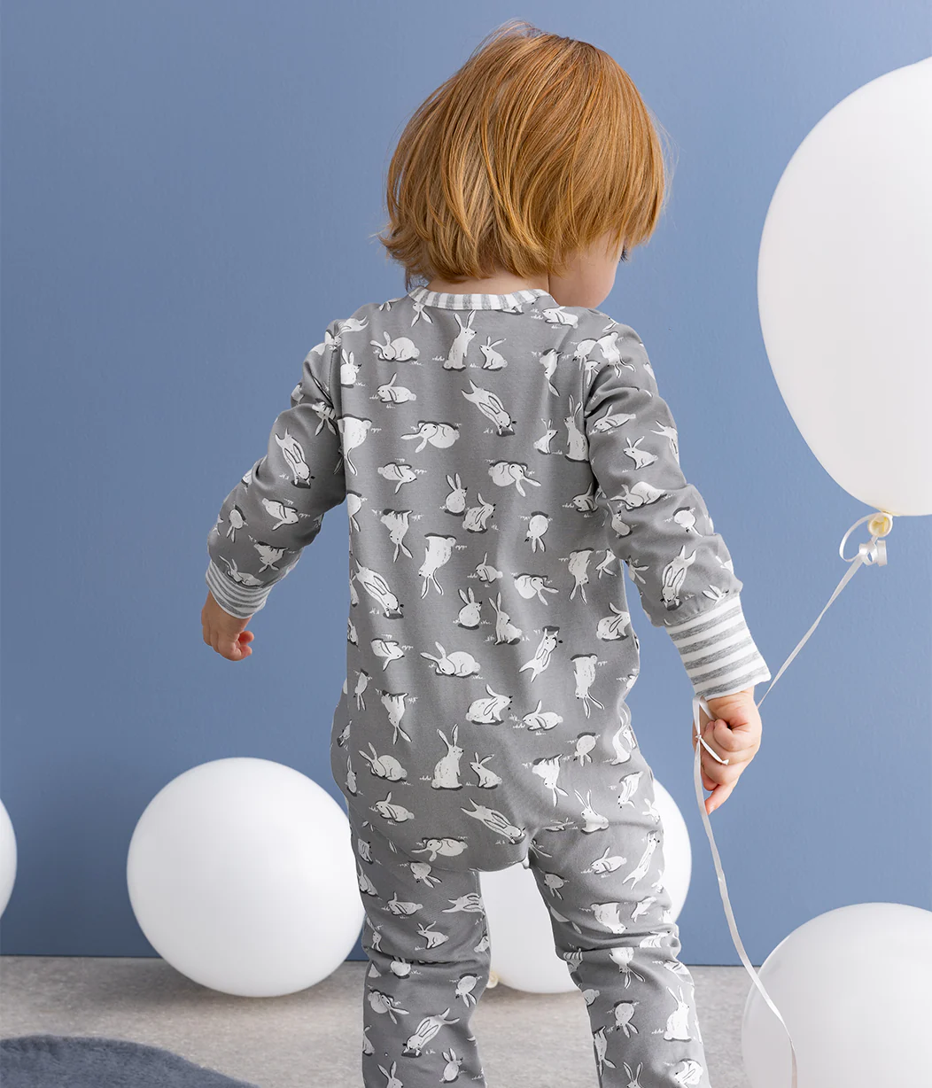 Footless Romper Cotton Grey Cottontail - Image 8