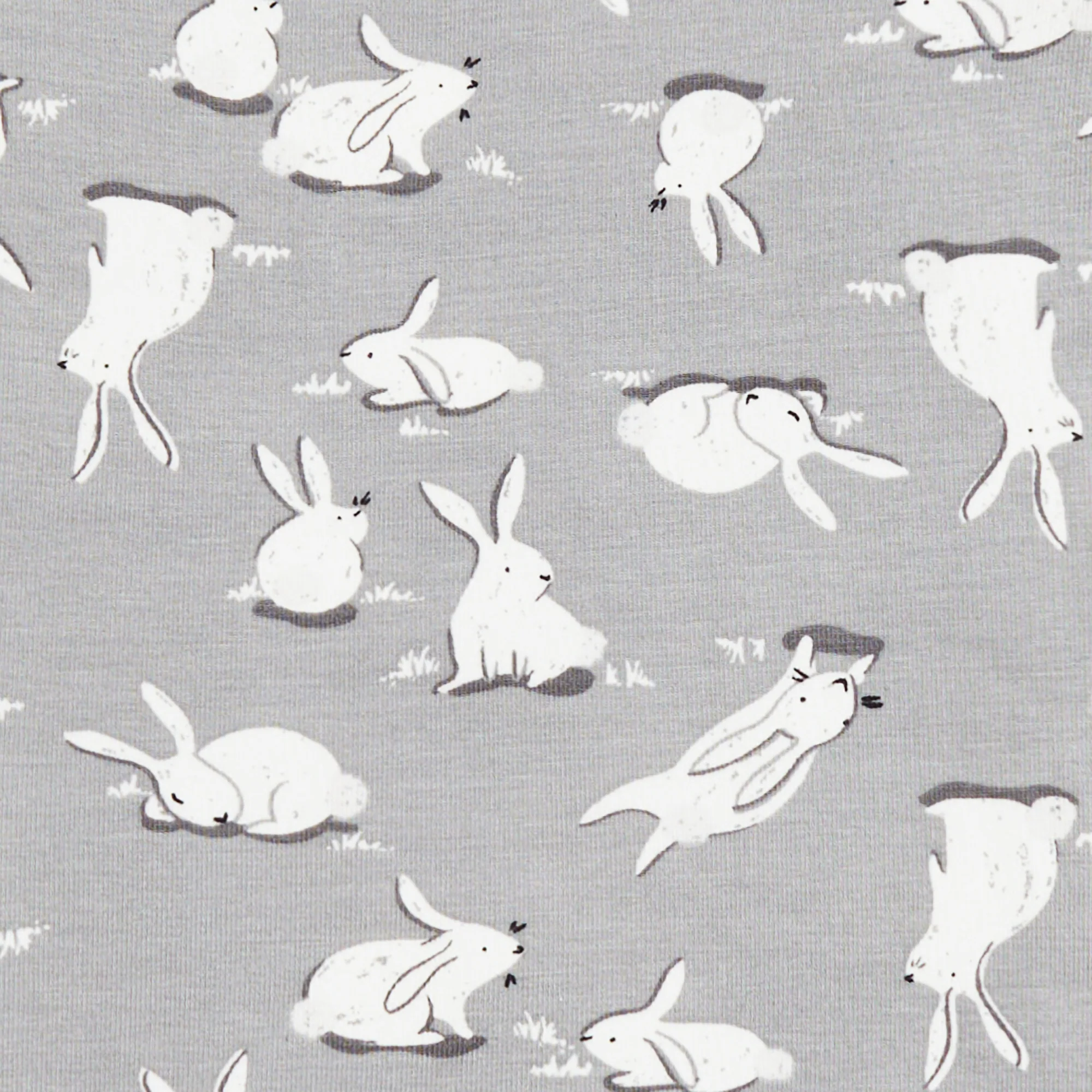 Footless Romper Cotton Grey Cottontail - Image 3