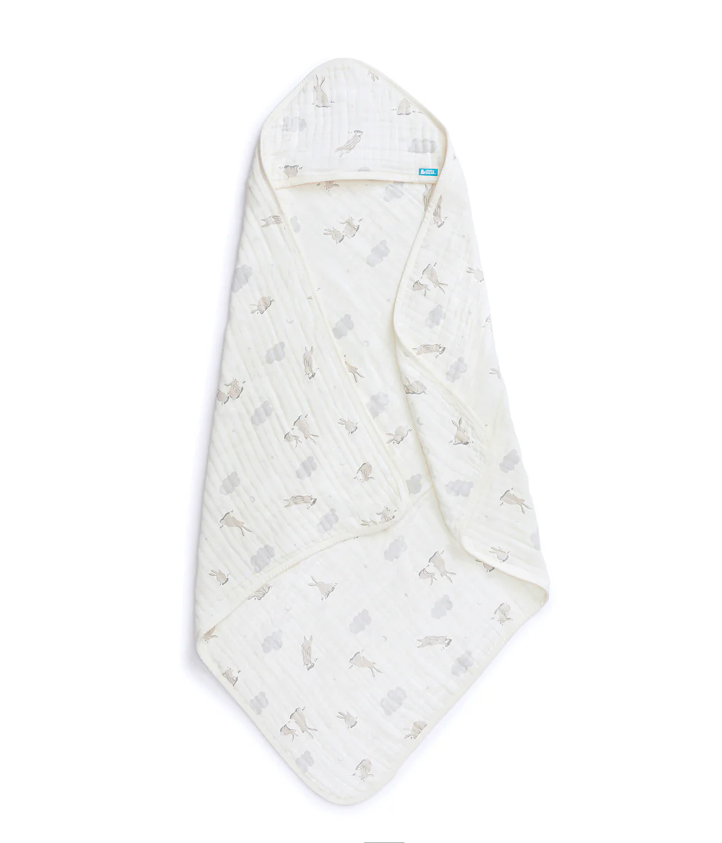 Newborn Essentials Bundle | Swaddle Up 1.0 TOG | Bib | Wash Cloth | Burp Cloth | Hooded Towel | Oat | Bunnies - Image 7