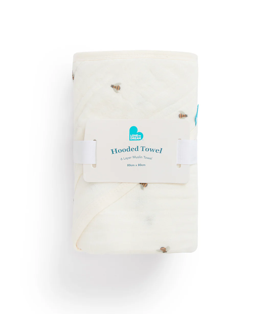 Newborn Essentials Bundle | Swaddle Up 2.5 | 3.5 TOG | Bib | Wash Cloth | Burp Cloth | Hooded Towel | Olive | Bees - Image 7