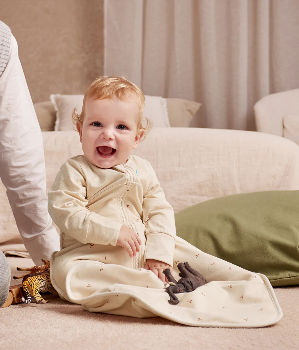 Sleep Bag Long Sleeve 1.5 TOG Cotton Oatmeal Twigs - Image 9