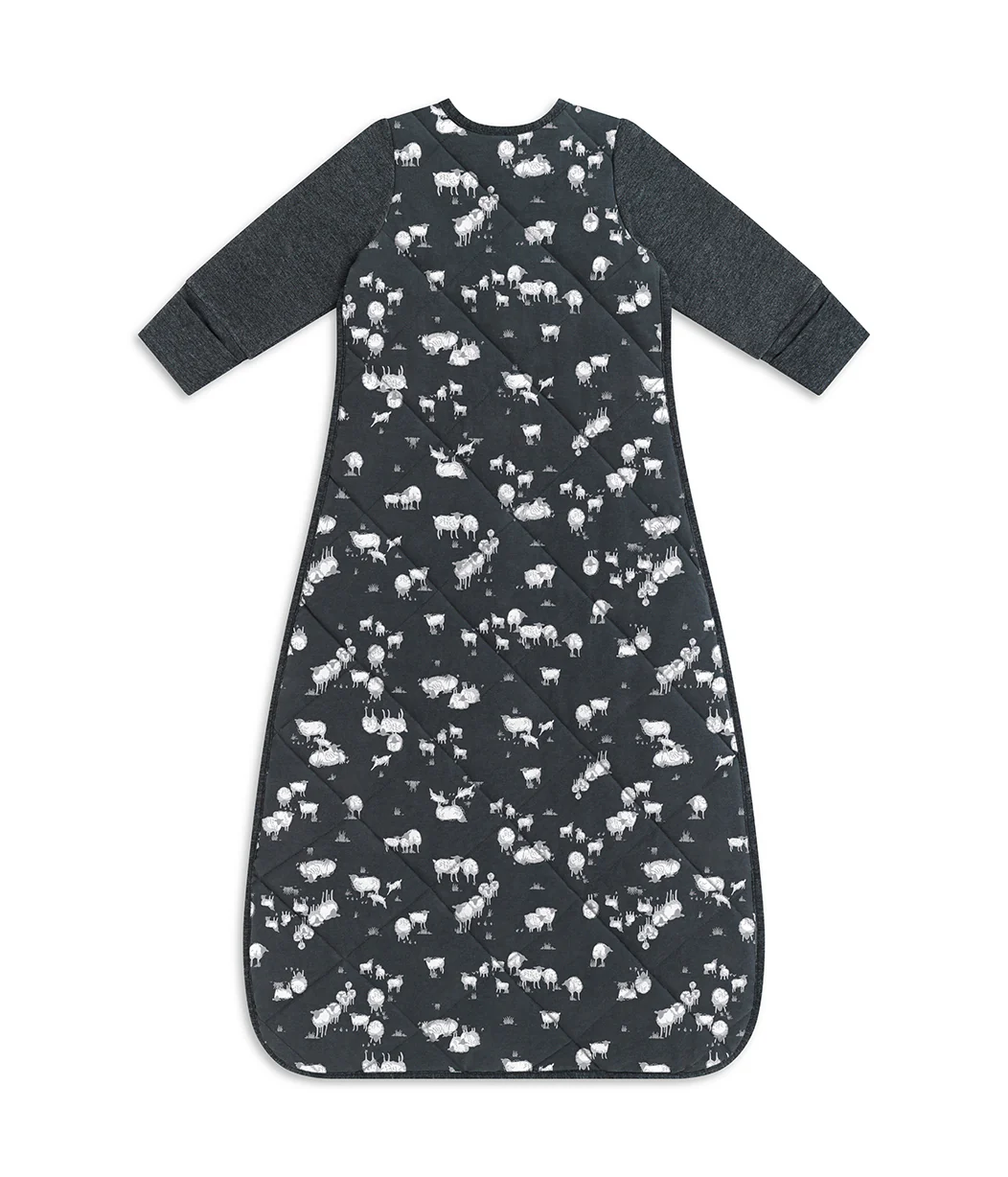Sleep Bag Long Sleeve 3.5 TOG Organic Cotton/Merino Wool Charcoal Sheep Life - Image 3
