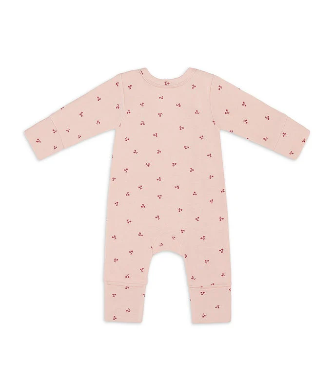 Swaddle Up & Romper Bundle | 1.0 TOG | Bamboo | Maroon | Blush Cherries - Image 5