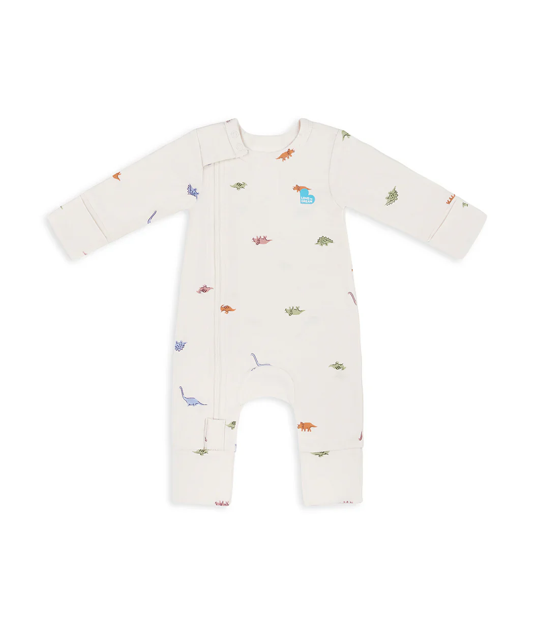 Swaddle Up & Romper Bundle | 3.5 TOG | Oatmeal Quilting | Cream Dino Snore - Image 5
